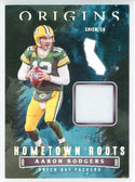 Aaron Rodgers 2022 panini Origins Hometown Roots Patch Card #HR-ARO