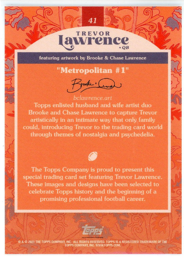 Trevor Lawrence 2021 Topps Metropolitan 1 Card #41