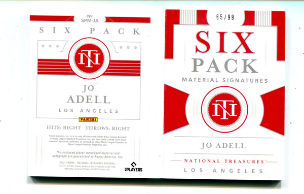 Jo Adell 2021 Panini National Treasures Six pack #SPMJA Material Card Auto /99