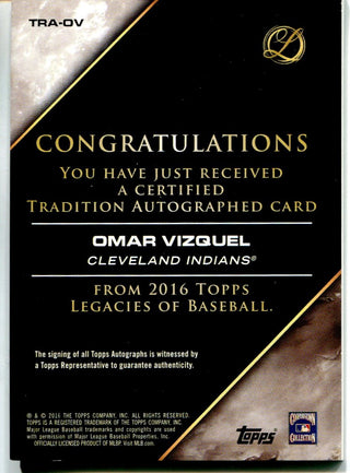 Omar Vizquel 2016 Topps Tradition Autographed Card #70/99