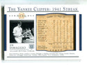 Joe DiMaggio 2003 Upper Deck Play Ball 1941 Streak #S-12 Card