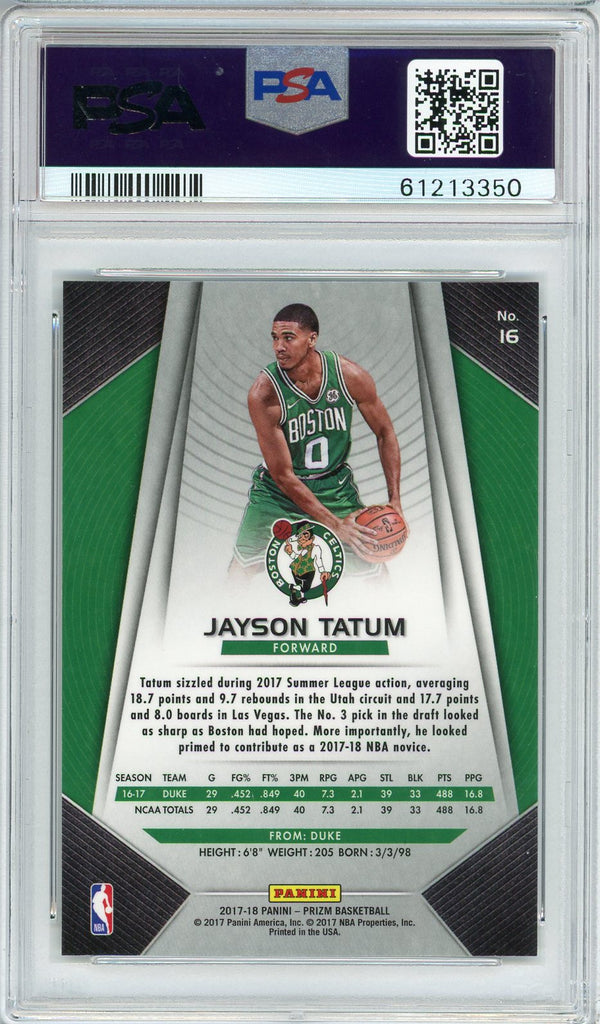 Jayson Tatum 2017 Panini Prizm Card #16 (PSA Mint 9)