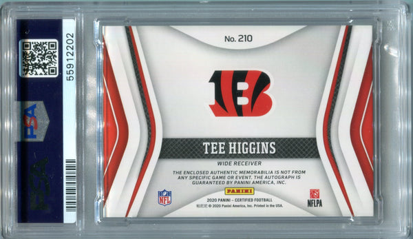 Tee Higgins 2020 Certified Orange Mirror Autographed Rookie Jersey Card 73/225 (PSA AUTO 10)