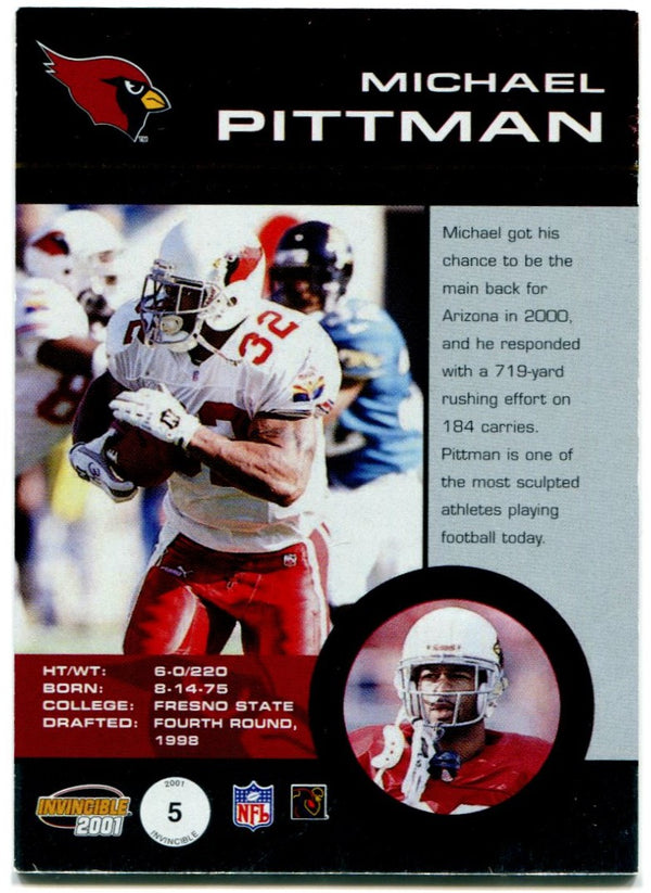 Michael Pittman Invincible 2001 Authentic Game Worn Jersey Card