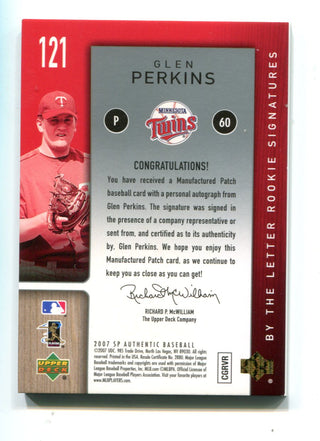 Glen Perkins Autographed 2007 Upper Deck SP Jersey Card #121 36/50