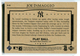 Joe DiMaggio 2003 Upper Deck Play Ball 1941 Streak #S-22 Card