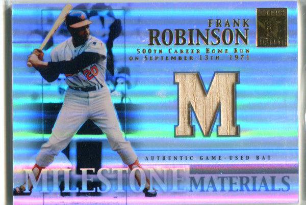Frank Robinson 2002 Milestone Materials Game-Used Bat Card