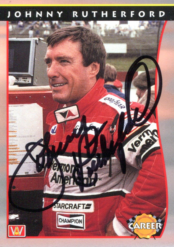 Johnny Rutherford Autographed 1992 Card