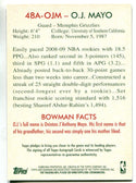 OJ Mayo 2009 Bowman Autographed Card