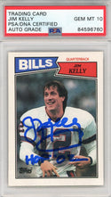 Jim Kelly "HOF 02" Autographed 1987 Topps Rookie Card (PSA Auto Grade 10)