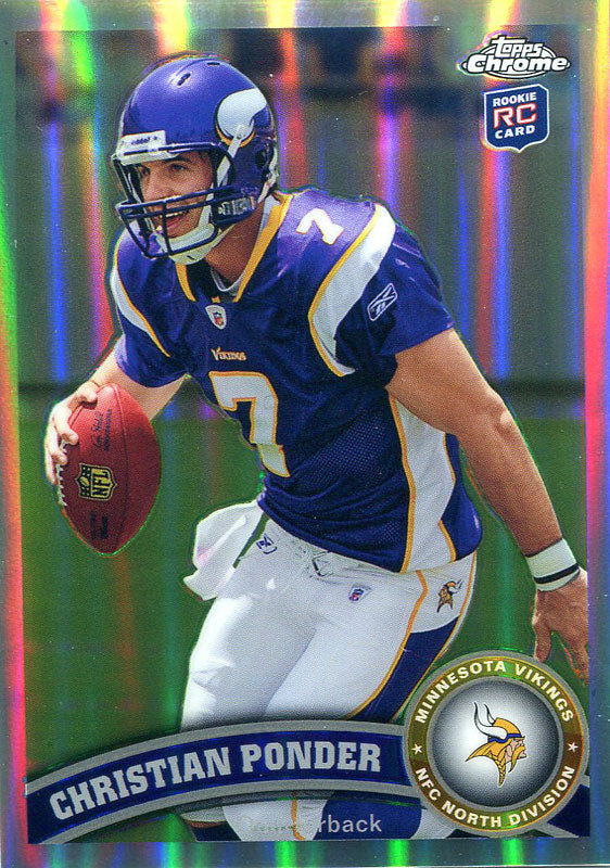 Christian Ponder Unsigned 2011 Topps Chrome Rookie Card