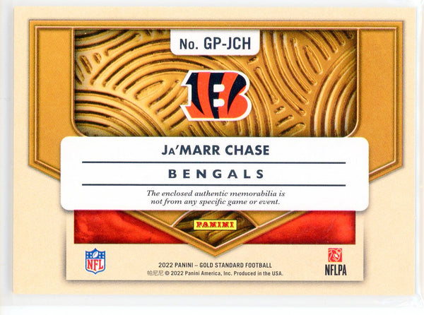 Ja'Marr Chase 2022 Panini Gold Standard Gold Plated Patch Card #GP-JCH