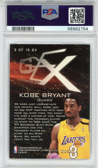 Kobe Bryant 1999 Skybox E-X Generation E-X Card #2 (PSA)