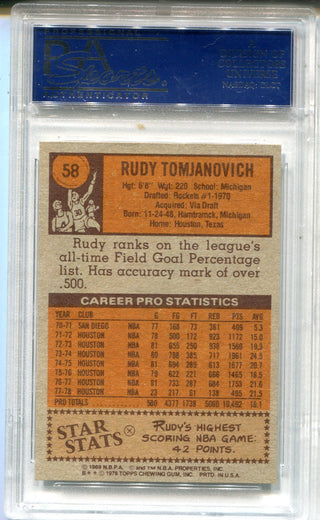 Rudy Tomjanovich #58 PSA NM-MT 8 Card