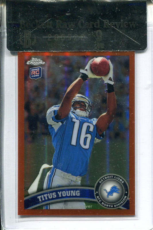 Titus Young Unsigned 2011 Topps Chrome Rookie Card