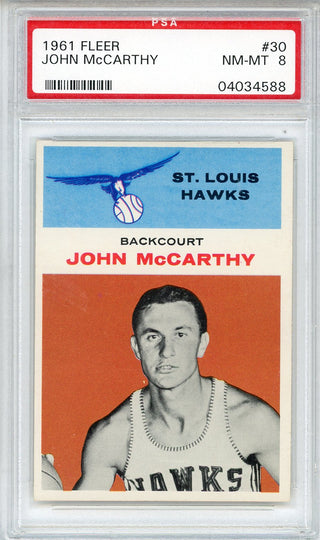 John McCarthy 1961 Fleer Card #30 (PSA NM-MT 8)