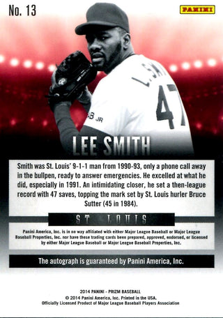 Lee Smith 2014 Panini Prizm Autographed Card
