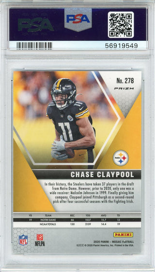 CHASE CLAYPOOL 2020 PANINI PRIZM RED WHITE BLUE PRIZM ROOKIE #392 PSA 9