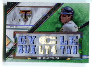 Christian Yelich 2021 Topps Triple Threads #ttrcy3 jersey card /18