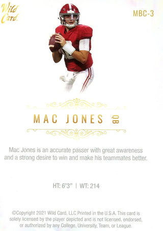 Mac Jones 2021 Wild Card Rookie Card
