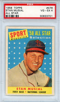 Stan Musial 1958 Topps All-Star Card #476 (PSA VG-EX 4)