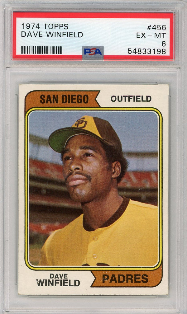 Dave Winfield 1974 Topps #456 PSA EX-MT 6 RC