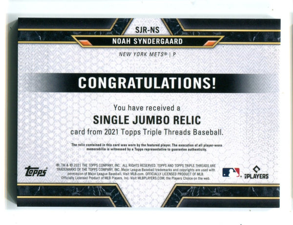 Noah Syndergaard 2021 Topps Triple Threads #SJRNS /9 Card