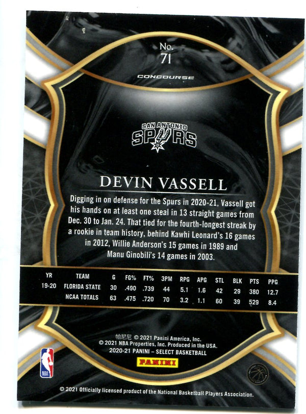 Devin Vassell 2020-21 Panini Select Concourse #71 Card