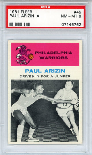 Paul Arizin 1961 Fleer Card #45 (PSA NM-MT 8)