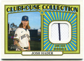 Josh Hader Topps Heritage Clubhouse Collection Authentic Jersey Card