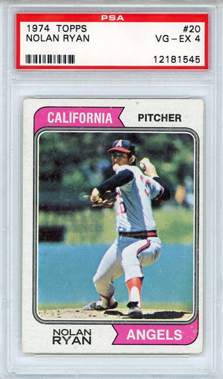 Nolan Ryan 1974 Topps Card #20 (PSA VG-EX 4)