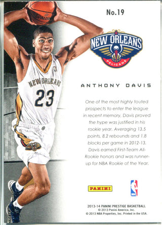2013-14 Panini Prestige Franchise Favorites Anthony Davis #19 Card