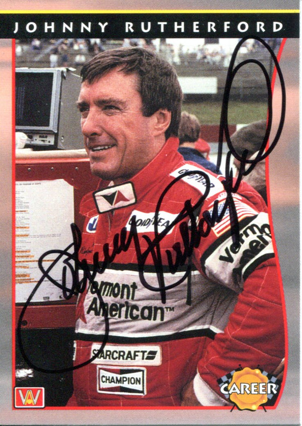 Johnny Rutherford Autographed 1992 PPG Card