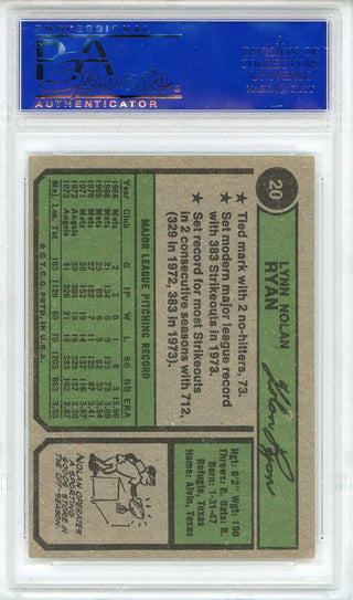 Nolan Ryan 1974 Topps Card #20 (PSA VG-EX 4)