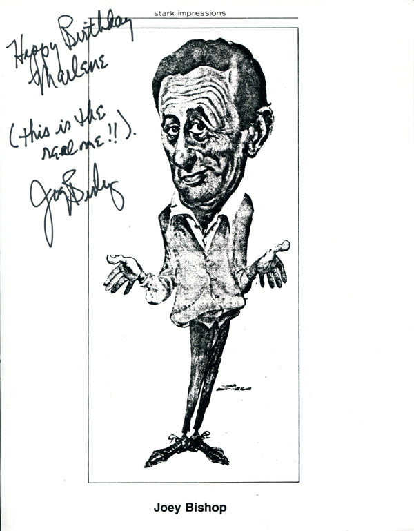 Joey Bishop Autographed Impressions Cartoon