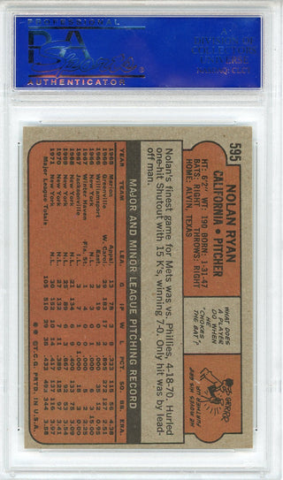 Nolan Ryan 1972 Topps Card #595 (PSA NM-MT 8 OC)