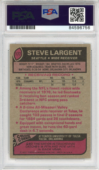 Steve Largent "HOF 95" Autographed 1977 Topps Rookie Card (PSA Auto Grade 10)