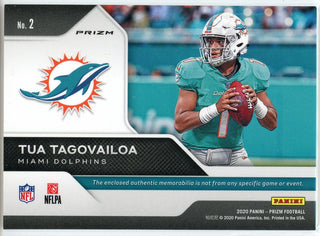 Tua Tagovailoa 2020 Panini Prizm Rookie Gear Patch Silver Prizm Card #2