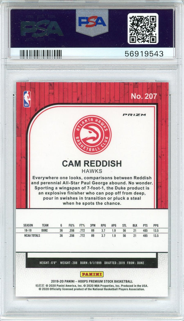 Cam Reddish 2019 Panini Hoops Premium Stock Flash Rookie Card #207 (PSA)