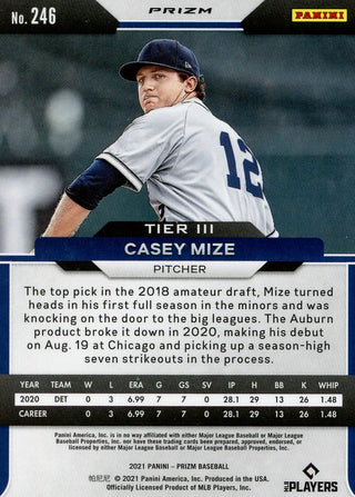 Casey Mize 2021 Panini Prizm Rookie Card