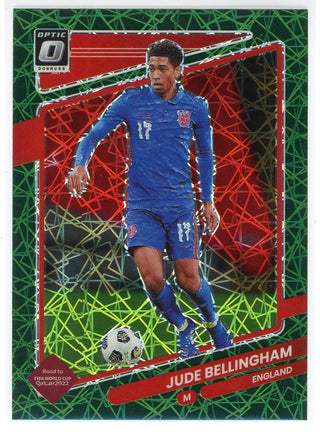 Jude Bellingham 2021-22 Panini Donruss Soccer Green Laser Prizm Card #48