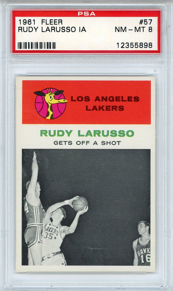 Rudy Larusso 1961 Fleer Card #57 (PSA NM-MT 8)