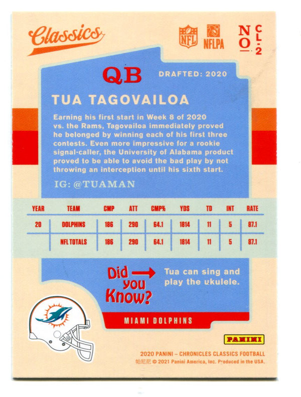 Tua Tagovailoa 2020 Panini Chronicles Classics #CL2