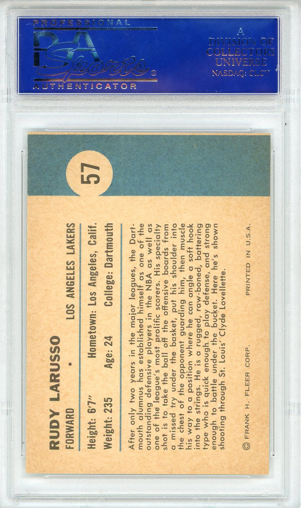 Rudy Larusso 1961 Fleer Card #57 (PSA NM-MT 8)