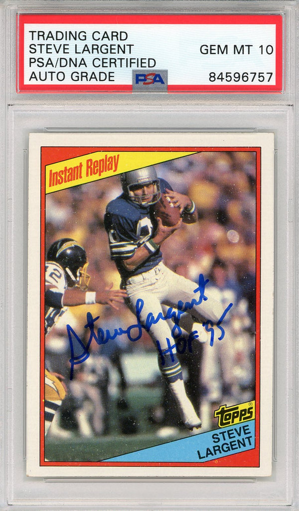 Steve Largent "HOF 95" Autographed 1984 Topps Instant Replay Card (PSA Auto Grade 10)