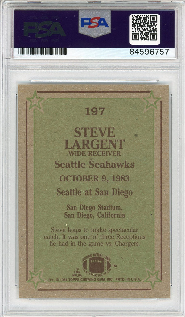 Steve Largent "HOF 95" Autographed 1984 Topps Instant Replay Card (PSA Auto Grade 10)