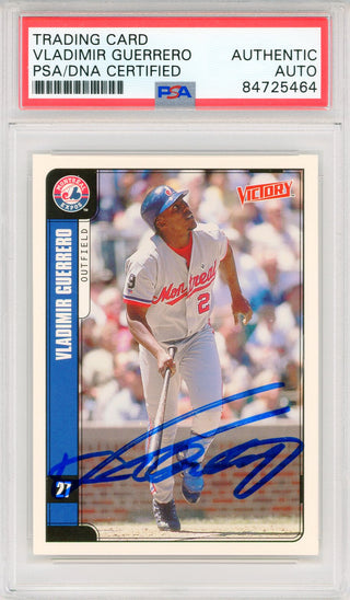 Vladimir Guerrero Autographed 2001 Upper Deck Victory Card #384 (PSA Auto)