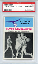 Clyde Lovellette 1961 Fleer Card #58 (PSA NM-MT 8)