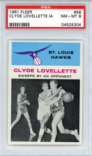 Clyde Lovellette 1961 Fleer Card #58 (PSA NM-MT 8)