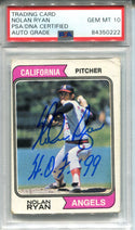 Nolan Ryan "HOF 99" Autographed 1974 Topps Card (PSA)